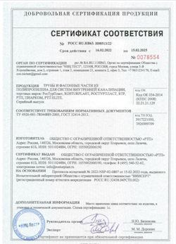 15.11.2024 Старая Русса - Трубы и фасонные части из полипропилена для внутренней канализации
